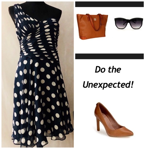 *Adrianna Papell One-Shoulder Vintage Dress - Picture 6 of 14